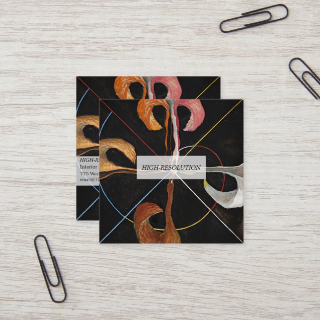 Cartão De Visita Quadrado Swan, Grupo IX, nº 7, por Hilma af Klint (Frente/Verso In Situ)