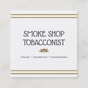 Cartão De Visita Quadrado Tabaco branco do minimilist da crista da águia do