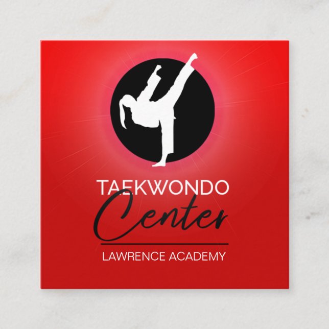 Cartão De Visita Quadrado Taekwondo Center (Frente)