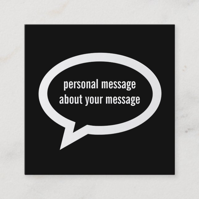 Cartão De Visita Quadrado Talk Bubble (Frente)