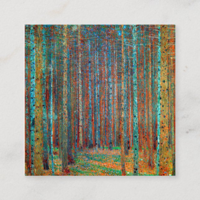 Cartão De Visita Quadrado Tannenwald Gustav Klimt (Frente)