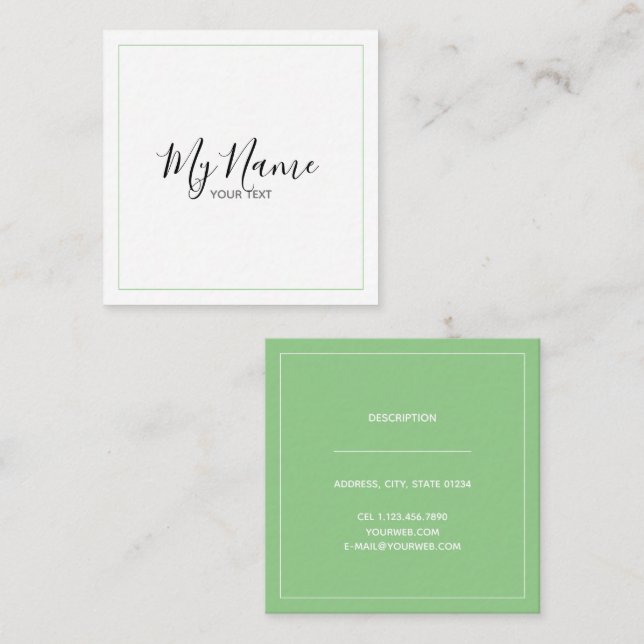 Cartão De Visita Quadrado Tarjeta de visita cuadrado (Frente/Verso)