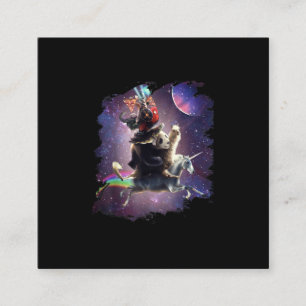 Cartão De Visita Quadrado Tartaruga de Galinha Anel Panda Llama Unicorn