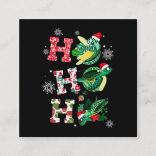 Cartão De Visita Quadrado Tartarugas Engraçadas Amantes de Natal