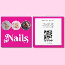Técnico de Unhas Rosa Quente 3 Código QR de Foto