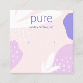 Cartão De Visita Quadrado Tela cor-de-rosa estacionada a ouvir joias