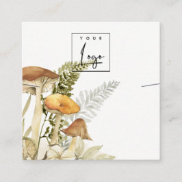 Cartão De Visita Quadrado Tela de Banda do Colar do Mushroom Fern