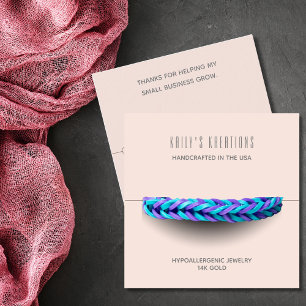 Cartão De Visita Quadrado Tela de bracelete moderna - Cor-de-rosa claro