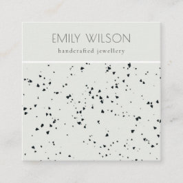 Cartão De Visita Quadrado Tela de cinza Black Terrazzo Texture Stud Earring