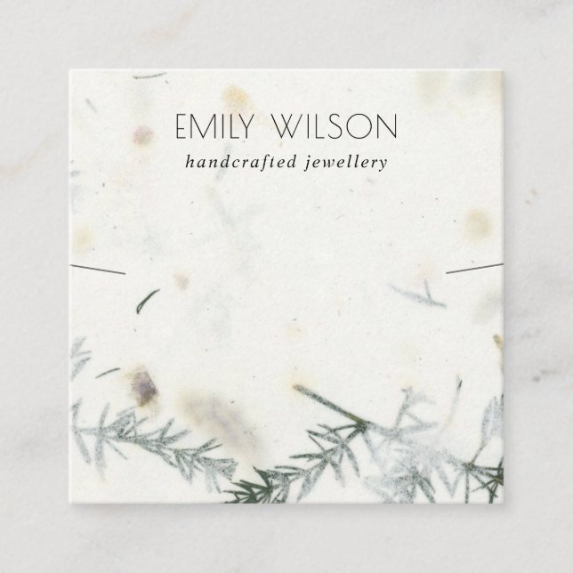 Cartão De Visita Quadrado Tela de Colar de Textura de Papel Feita à Maneira (Frente)