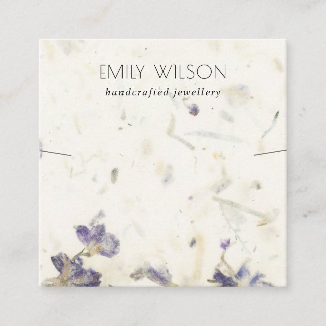 Cartão De Visita Quadrado Tela de colar de textura em papel feito à mão (Frente)