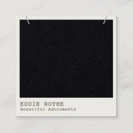 Cartão De Visita Quadrado Tela de Colar Preto Moderno