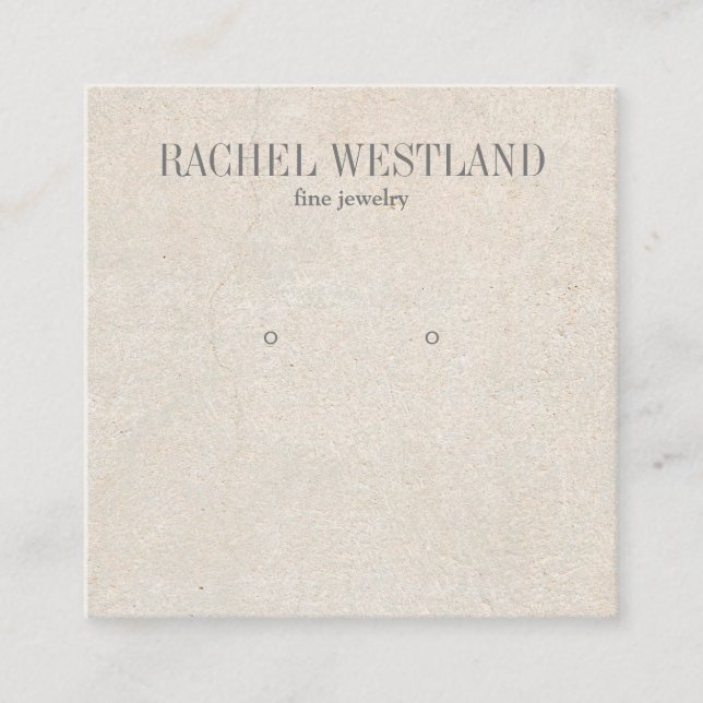 Cartão De Visita Quadrado Tela de "Jewelry Earring" de Luxo de Papel Antigo (Frente)
