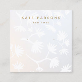 Cartão De Visita Quadrado Tela de Joias de Ombre Floral