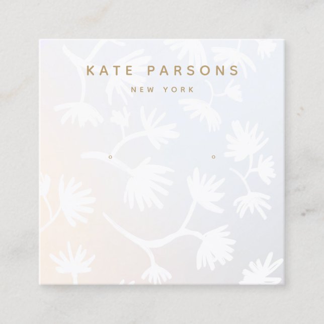 Cartão De Visita Quadrado Tela de Joias de Ombre Floral (Frente)