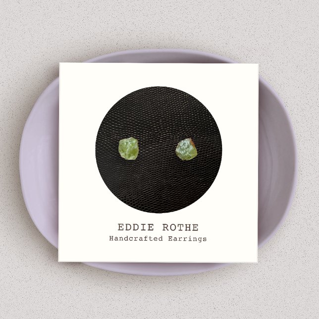 Cartão De Visita Quadrado Tela de Orelha Preta Branca (Criador carregado)