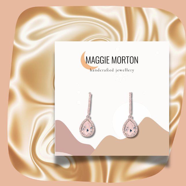 Cartão De Visita Quadrado Tela de visualização da paisagem da lua moderna (Modern abstract earring display in earth tone colors)