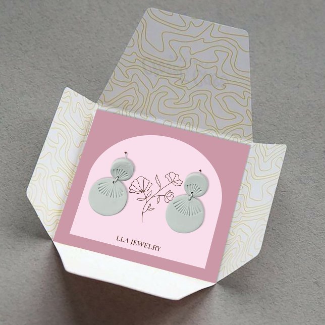 Cartão De Visita Quadrado Tela Mínima de Arcos Feitos à Mão - Alças (Criador carregado)