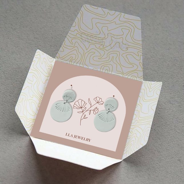 Cartão De Visita Quadrado Tela Mínima de Arcos Feitos à Mão - Alças (Criador carregado)