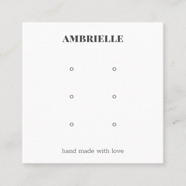 Cartão De Visita Quadrado Tela moderna de ourivesaria de 3 stud (Frente)