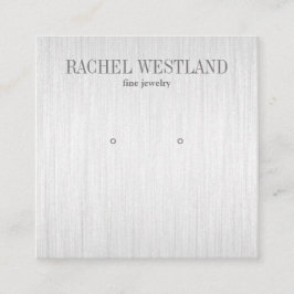 Cartão De Visita Quadrado Tela prateada de Joias de Luxo, de prata