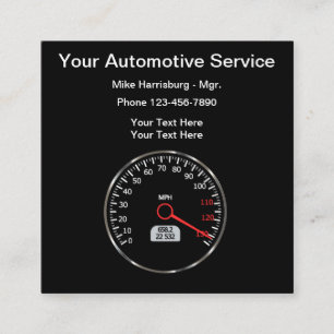 Cartão De Visita Quadrado Tema do Odometer do Velocímetro Automóvel