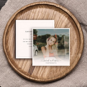 Cartão De Visita Quadrado Tendência de Script de Caligrafia Moderna