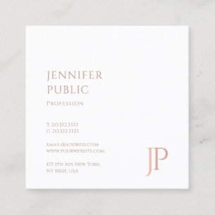 Cartão De Visita Quadrado Tendência do Modelo Elegante Moderno Monograma
