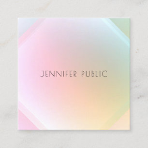 Cartão De Visita Quadrado Tendy Elegant Design Modern Colorful Modelo