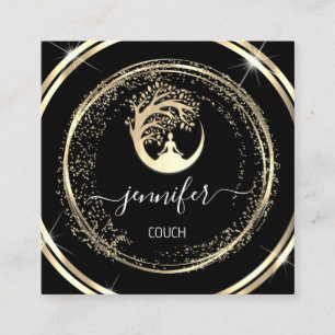 Cartão De Visita Quadrado Terapêutica com sofá ioga Mindfularidade CÓDIGO QR