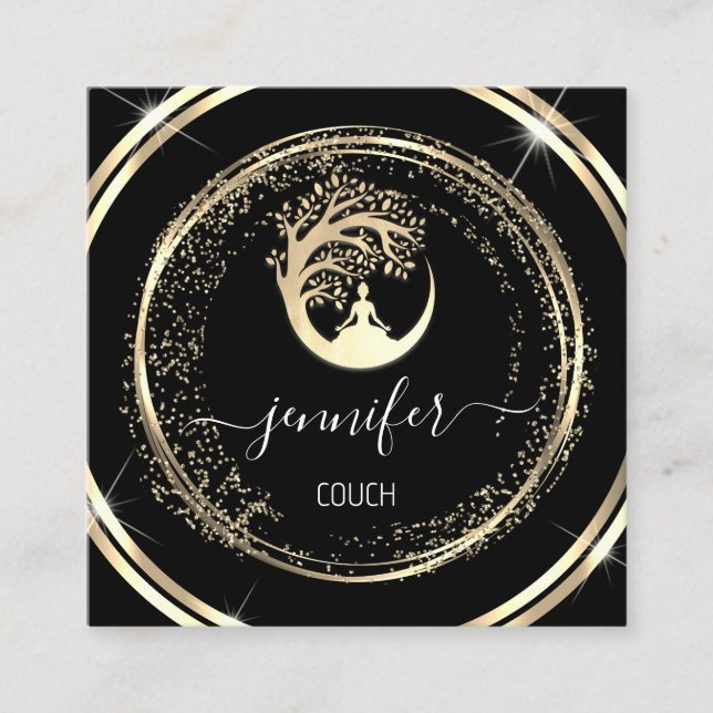 Cartão De Visita Quadrado Terapêutica com sofá ioga Mindfularidade CÓDIGO QR (Frente)