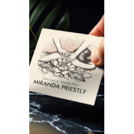 Cartão De Visita Quadrado Terapêutica de Massagem Terapia Mãos Energia Spa B