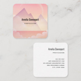 Cartão De Visita Quadrado Terra da Montanha Dreamy Pastel