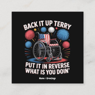 Cartão De Visita Quadrado Terry colocou-o no meio de uma gracinha 4 de julho