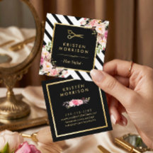 Tesoura Dourada Flores Cabelo Estilista Bela Salão