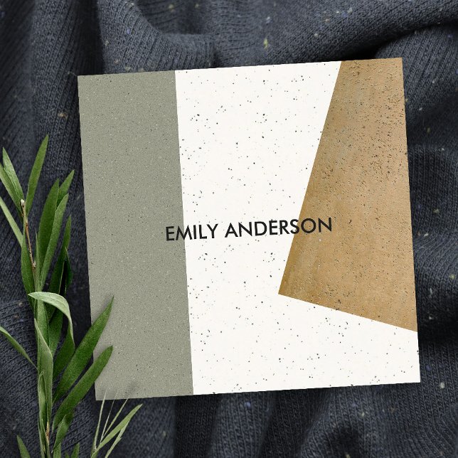 CARTÃO DE VISITA QUADRADO TEXTO DE CERÂMICA DE ARTE GEOMÉTRICA MODERNA ABSTR (Criador carregado)