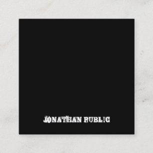 Cartão De Visita Quadrado Texto Distinto, Preto e Branco, Modelo