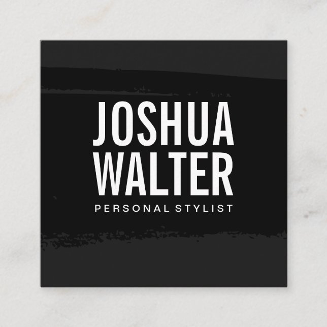 Cartão De Visita Quadrado Texto Negrito Simples Bruto (Frente)