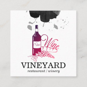 Cartão De Visita Quadrado Textura Bruta Expressiva Vino