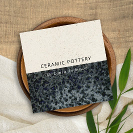 CARTÃO DE VISITA QUADRADO TEXTURA COM ESPECKLED DE VIDRO DE CINZA NEGRA