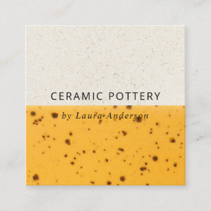 CARTÃO DE VISITA QUADRADO TEXTURA COM VIDRO DE VIDRO DE POTÉRIA CERAMICA AM