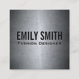 Cartão De Visita Quadrado Textura de Cinzas metálicas Mínimo Simples