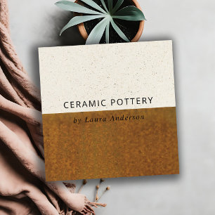 CARTÃO DE VISITA QUADRADO TEXTURA DE ESPECKLED DE VIDRO DE POTÉRIA CERAMICA
