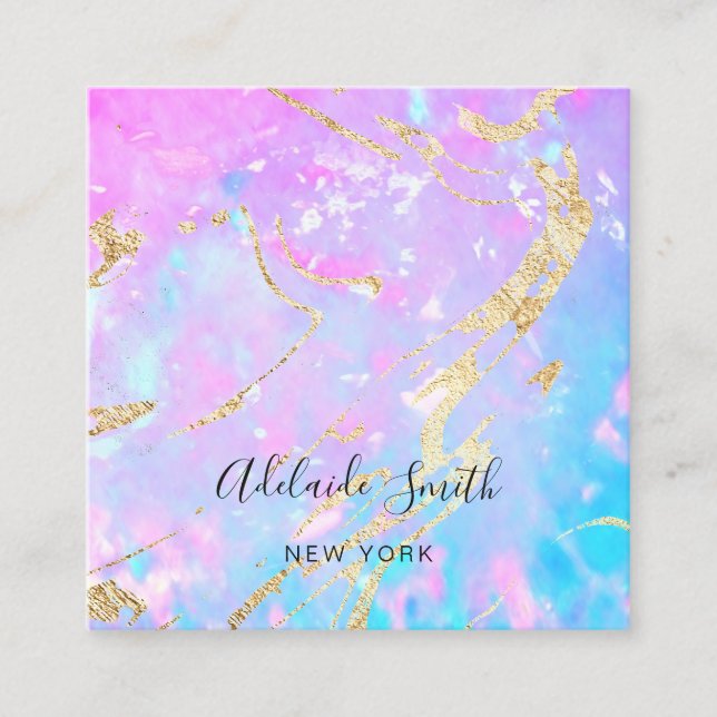 Cartão De Visita Quadrado textura de fundo opal púrpura (Frente)