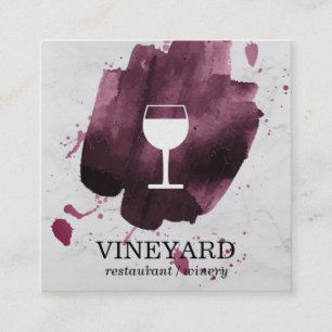 Cartão De Visita Quadrado Textura escovada de vinho / Vidro de vinho