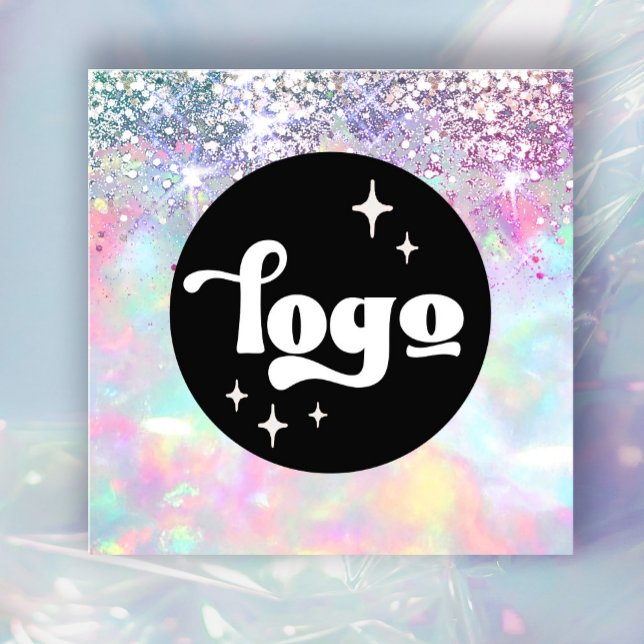 Cartão De Visita Quadrado textura opal do logotipo (Criador carregado)