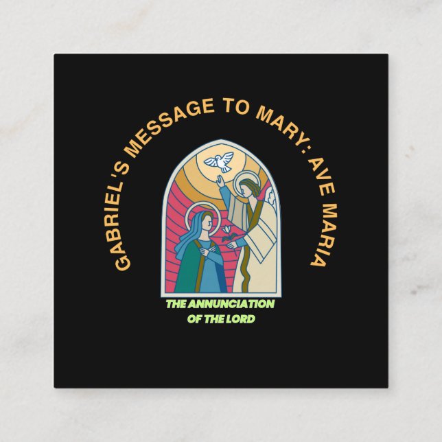 Cartão De Visita Quadrado The Annunciation of the Lord (Verso)