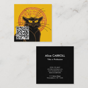 Cartão De Visita Quadrado Theophile Steinlen - Le Chat Noir - Código QR
