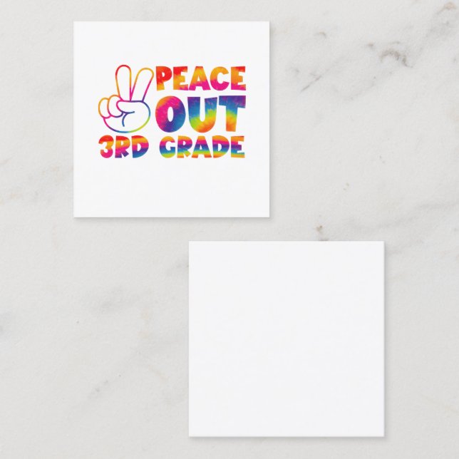 Cartão De Visita Quadrado Tie Tie de 3º ano do ano passado (Frente/Verso)