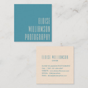 Cartão De Visita Quadrado Típica Branca de Tendência Contemporânea Azul T